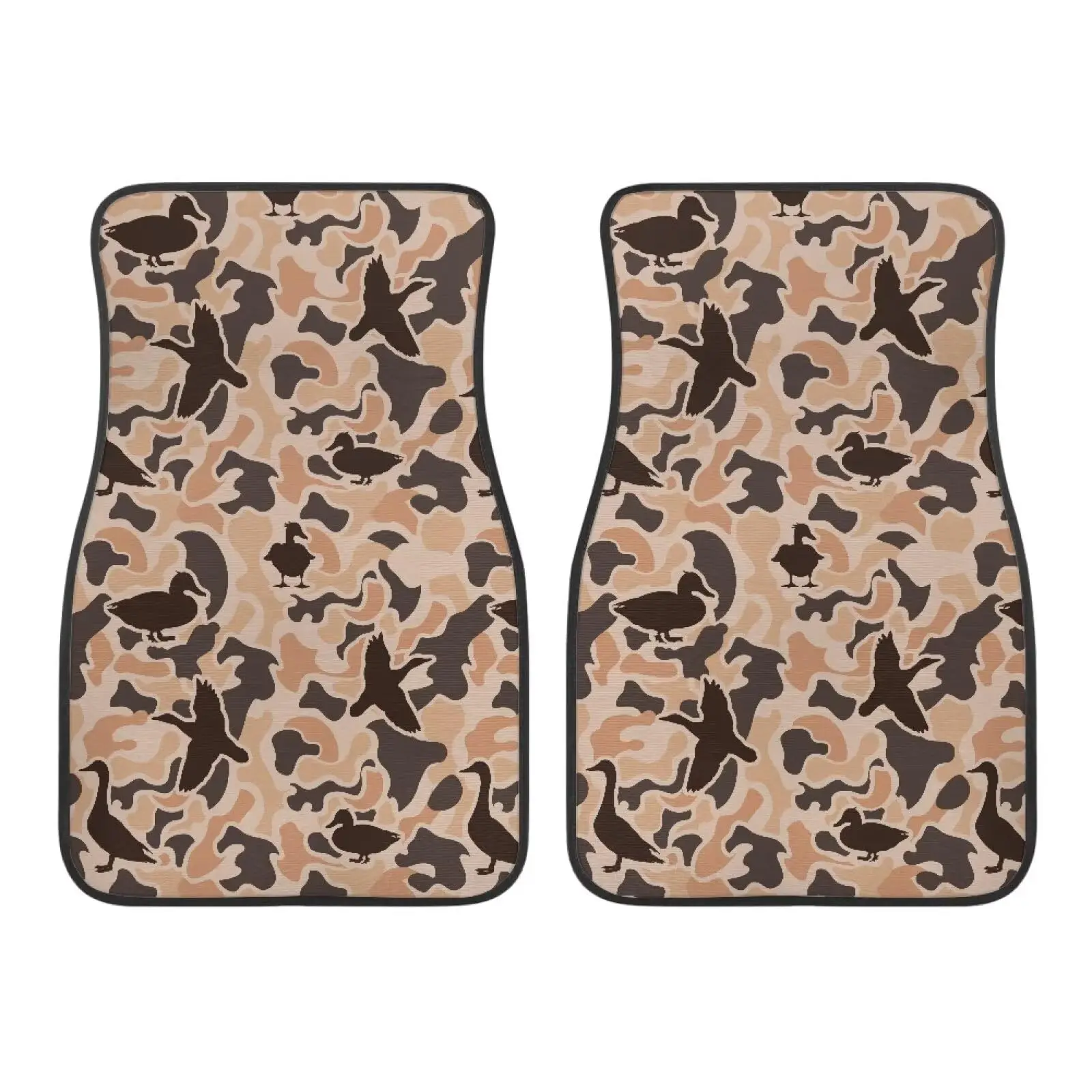 

Duck Hunting Pattern Car Floor Mats Universal Fit Anti-Slip Front Set Of 2 All Weather Automotive Interior