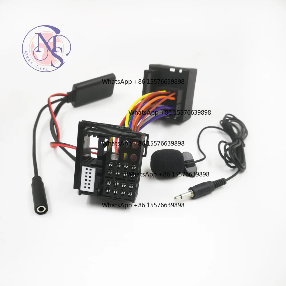 AUX in Bluetooth Music Cable Harness for Mercedes CD Radio, 20/30/50 Series, Lossless Plug & Play with MIC