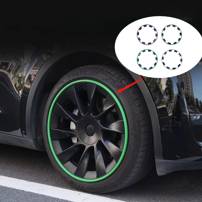 20 Inch Wheel Hub Cap Protector Trim Ring for Tesla Model Y, Anti-Scratch Rim Guard Exterior Upgrade Modification Accessories