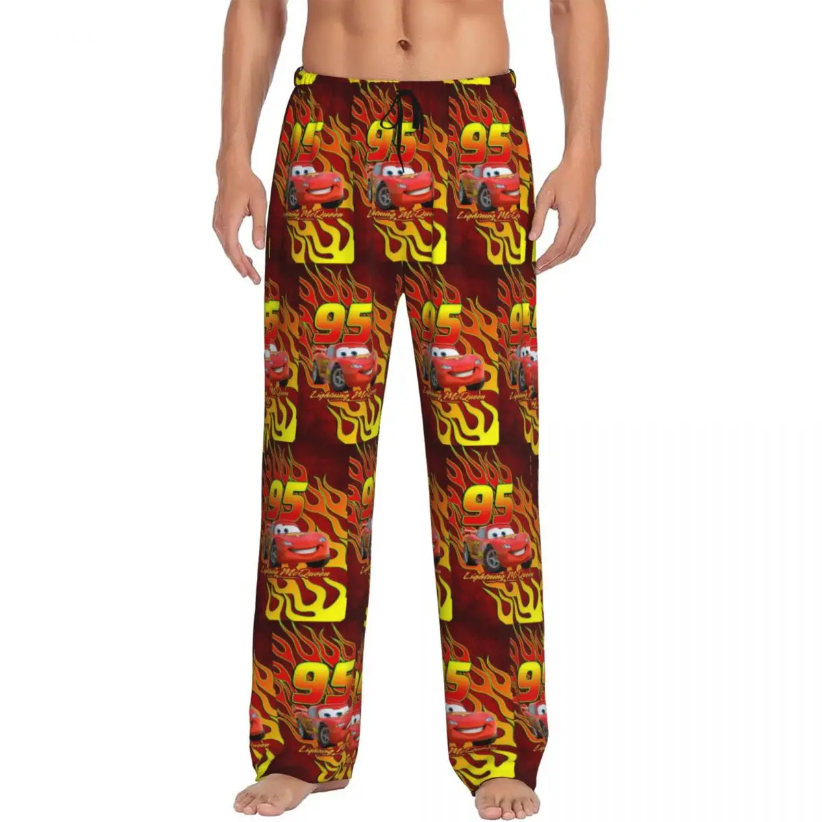 ديزني البرق ماكوين الكرتون الاطفال السراويل الرجال الخريف الشتاء Sweatpants واسعة الساق السراويل الأسرة مطابقة وتتسابق السراويل #5