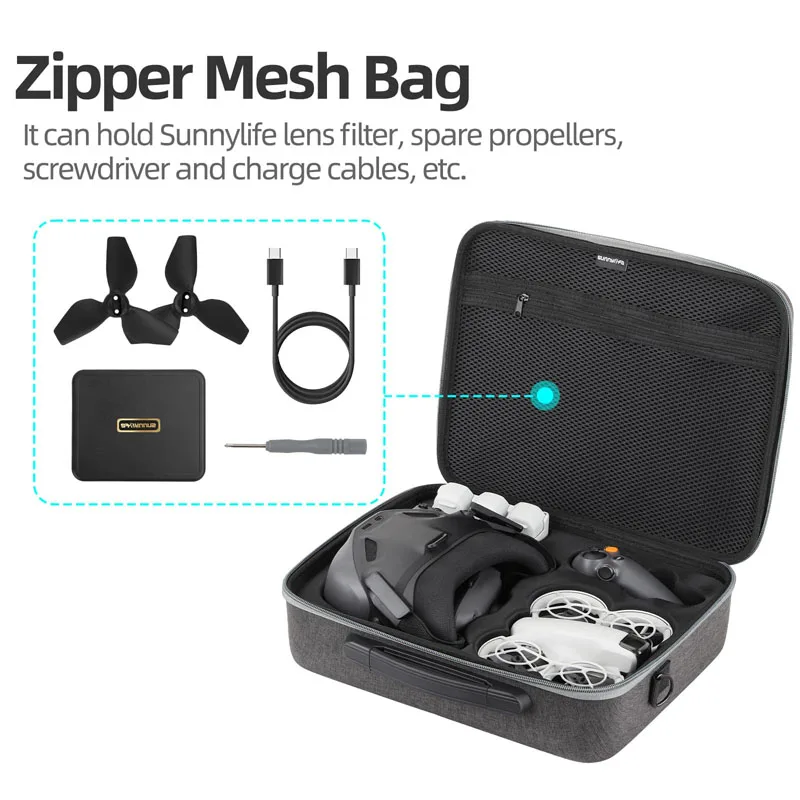 Tragetasche, Aufbewahrungstasche für DJI NEO Drone Goggles N3 Controller, komplettes Set, stoßfeste Hartschale, Reiseschutzabdeckung