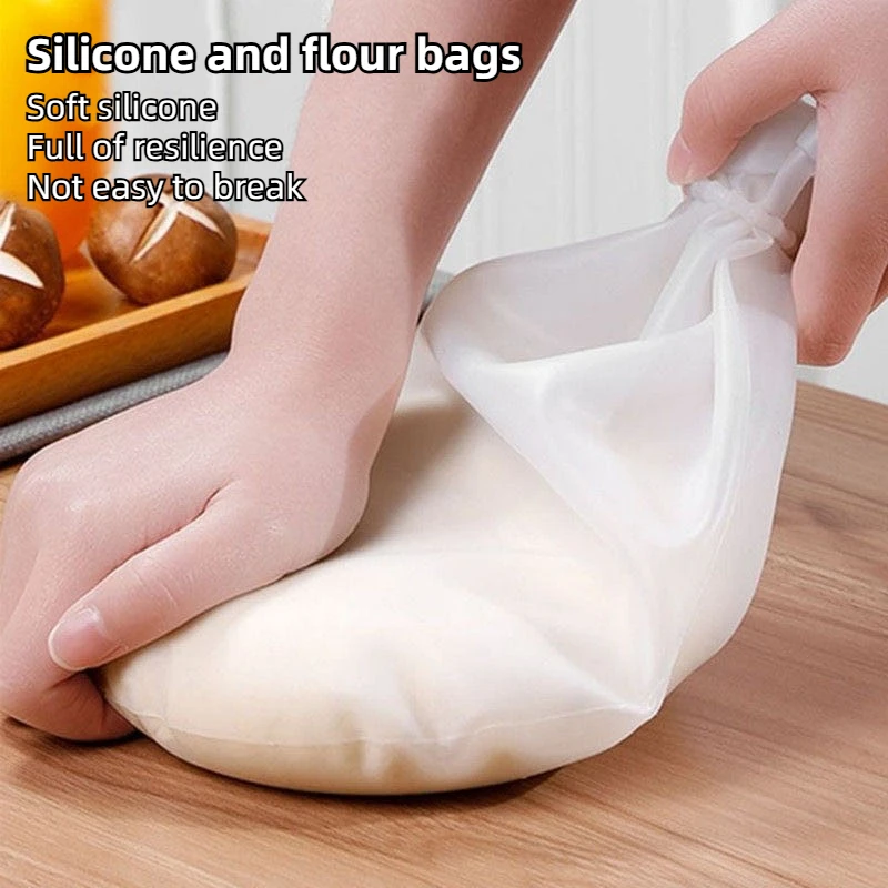 Food Grade Silicone Dough Kneading Bag Silicone Kneading Dough Bag Flour Mixer Bag Versatile Dough Mixer for Bread Pastry Pizza