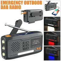 Portable DAB/FM Radio Solar Powered Hand Crank USB Charging Emergency Radio with Bluetooth Speaker LED Flashlight SOS Power Bank