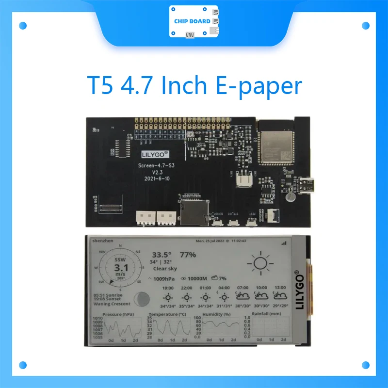 Imagem -02 - Desenvolvimento Driver Board Display Module Suporte tf Arduino Raspberry pi tf E-paper V2.3 Esp32-s3 t5 47