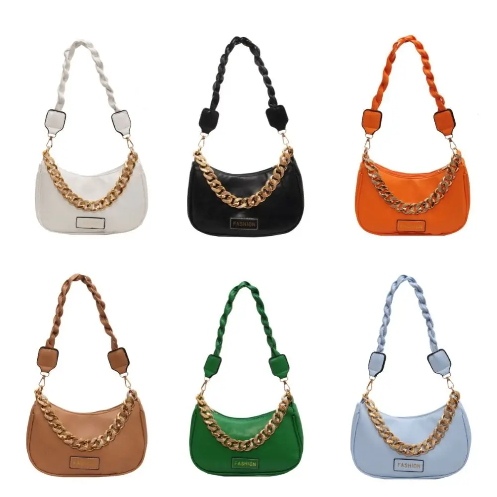 Pu Lederen Ketting Schoudertas Kleine Vierkante Tas Messenger Bag Onderarm Tas Telefoon Tas Pu Lederen Crossbody Tas Meisje