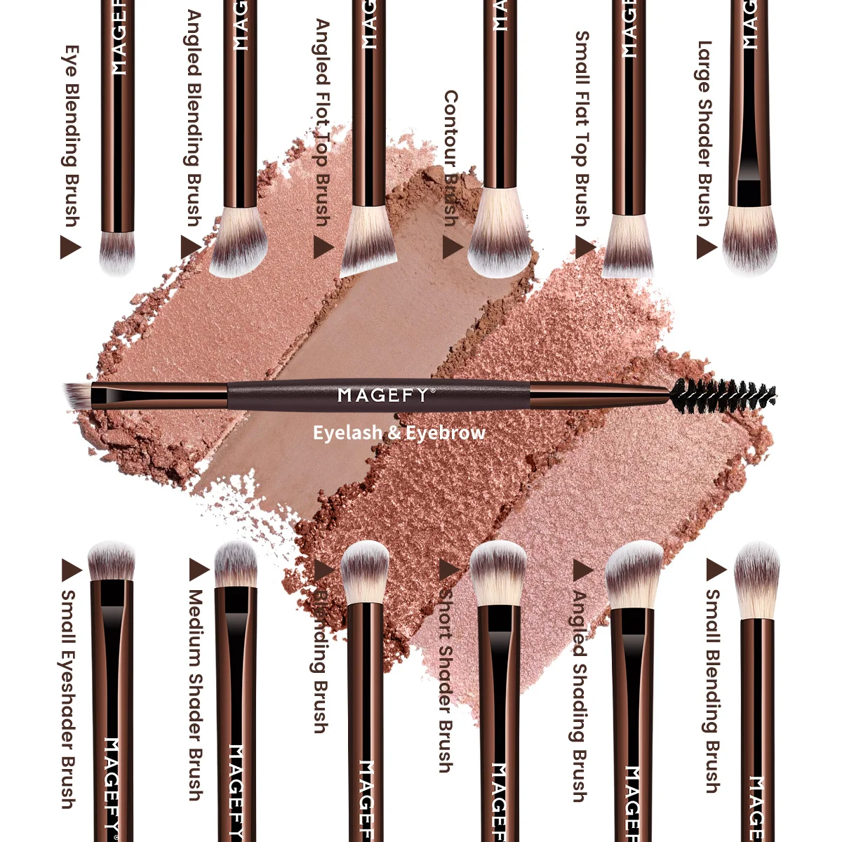 MAANGE アイメイクブラシ 13 個アイシャドウメイクブラシセットソフト人工毛アイシャドウ眉毛アイライナーブレンド用