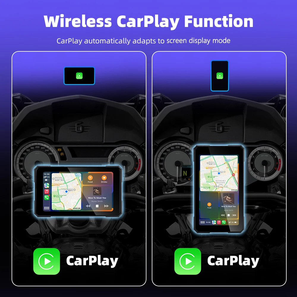Maxca 5 inch Rotatable Motorcycle Screen with Apple Carplay