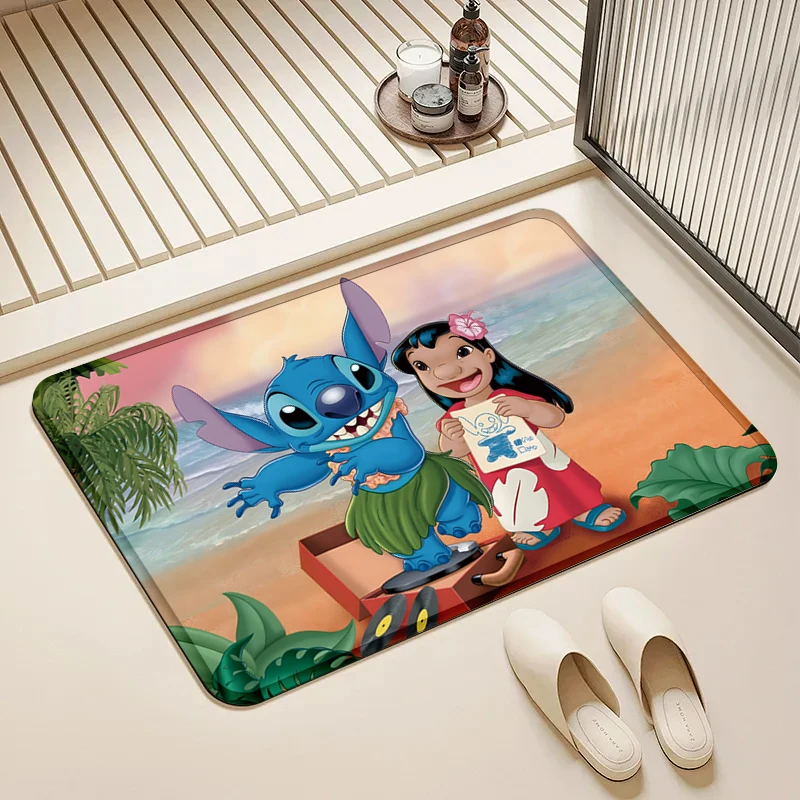 

Disney Lilo & Stitch Door Mat Non-Slip Soft Floor Rug for Home Kids Room Bathroom Kitchen Decor