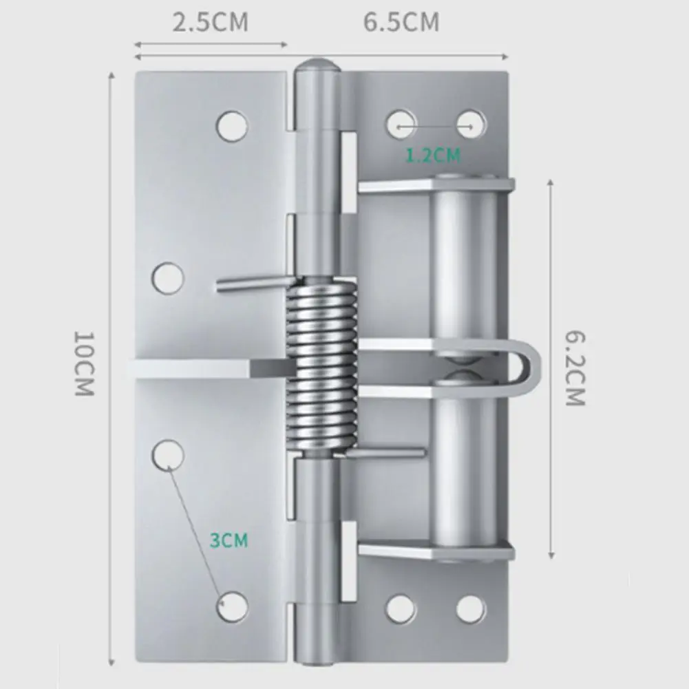 スプリング式のデザインと固定された90度の位置を備えた自動閉鎖4インチドアヒンジにより、信頼性の高いスムーズなドア操作が可能