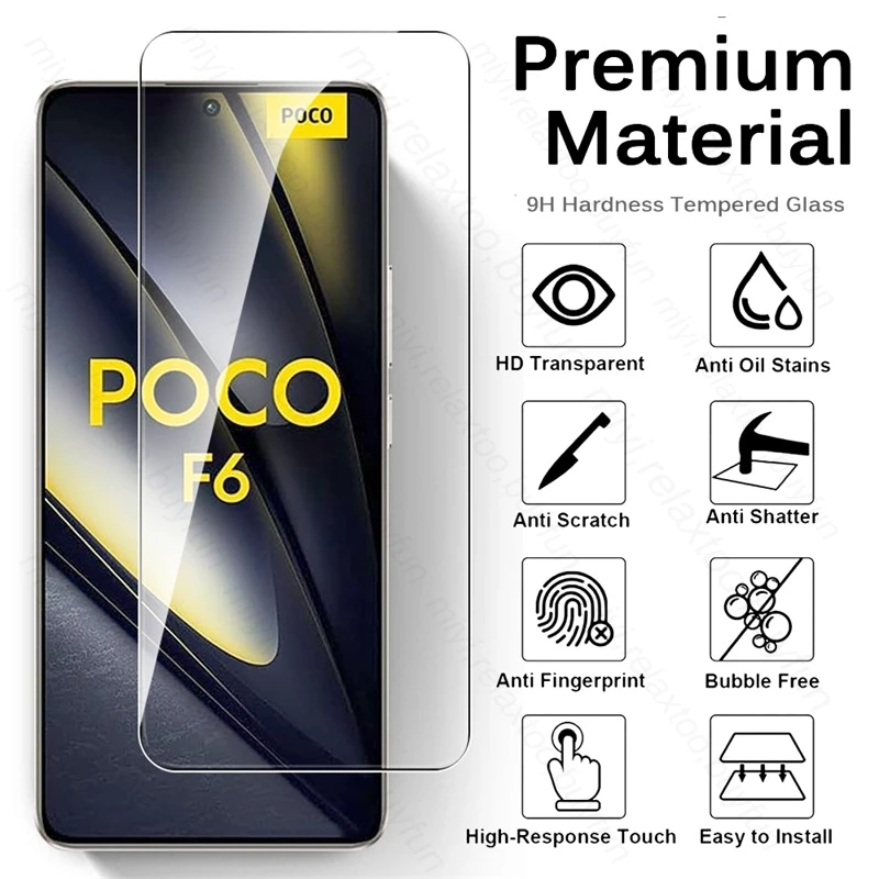 8 In 1 Camera Lens Screen Protector For Xiaomi Poco F6 5G Protective Glass On Pocof6 Pocof6pro Poko Little F 6 Pro F6Pro 6F 2024