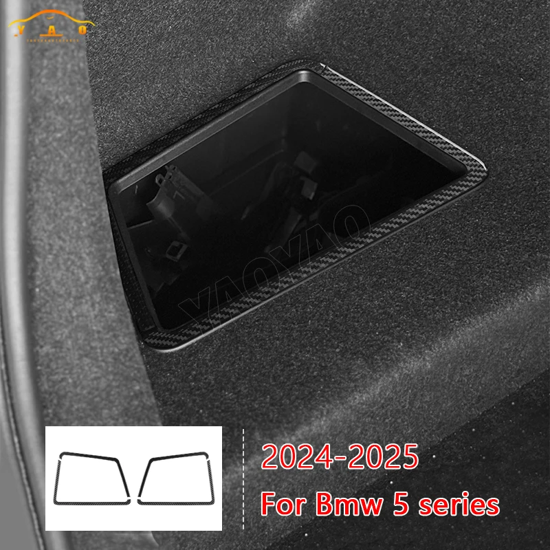

Углеродное волокно, задняя дверь багажника, ящик для хранения, накладка на панель, наклейка для BMW 5 серии G60 G68 2024-2025, автомобильные аксессуары