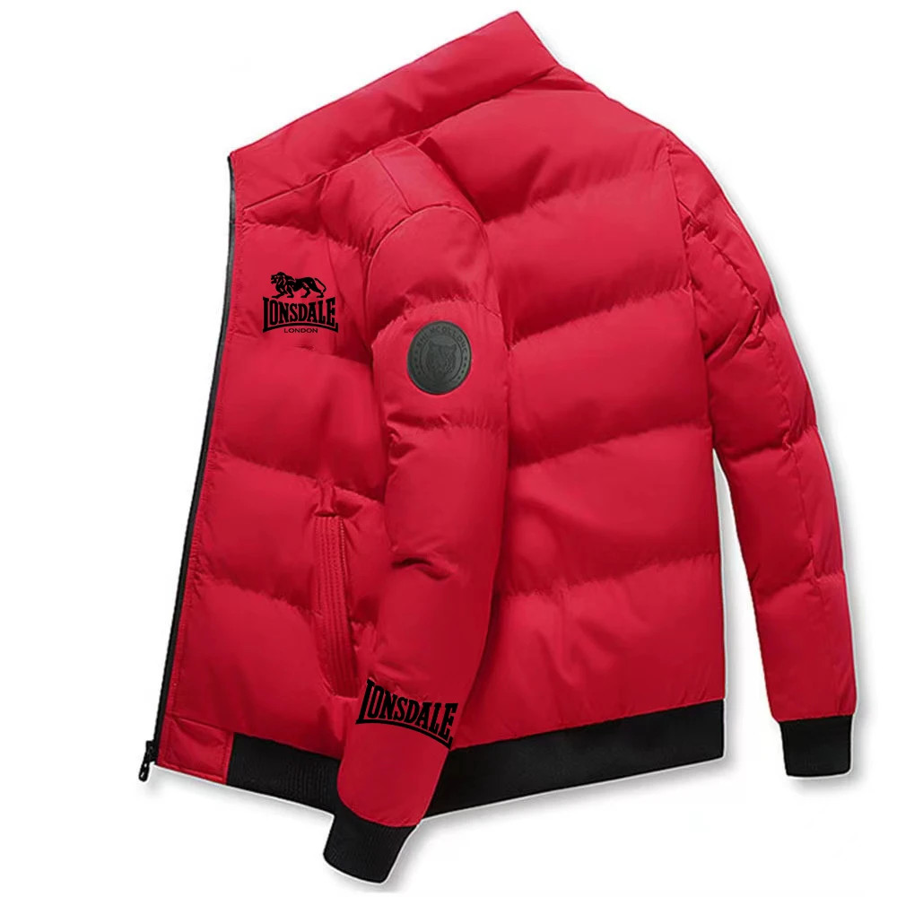 Lonsdale 2024 chaquetas de algodón con cuello alto nuevo para hombre, sudaderas con capucha más cálidas con cremallera, prendas de vestir deportivas