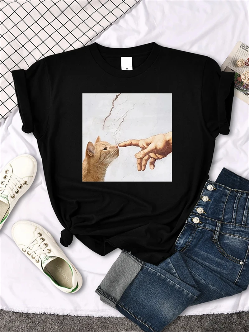 Camiseta con estampado de Mona Lisa para mujer, camiseta de joli mignon para mujer, camisetas de cuello redondo de gothique