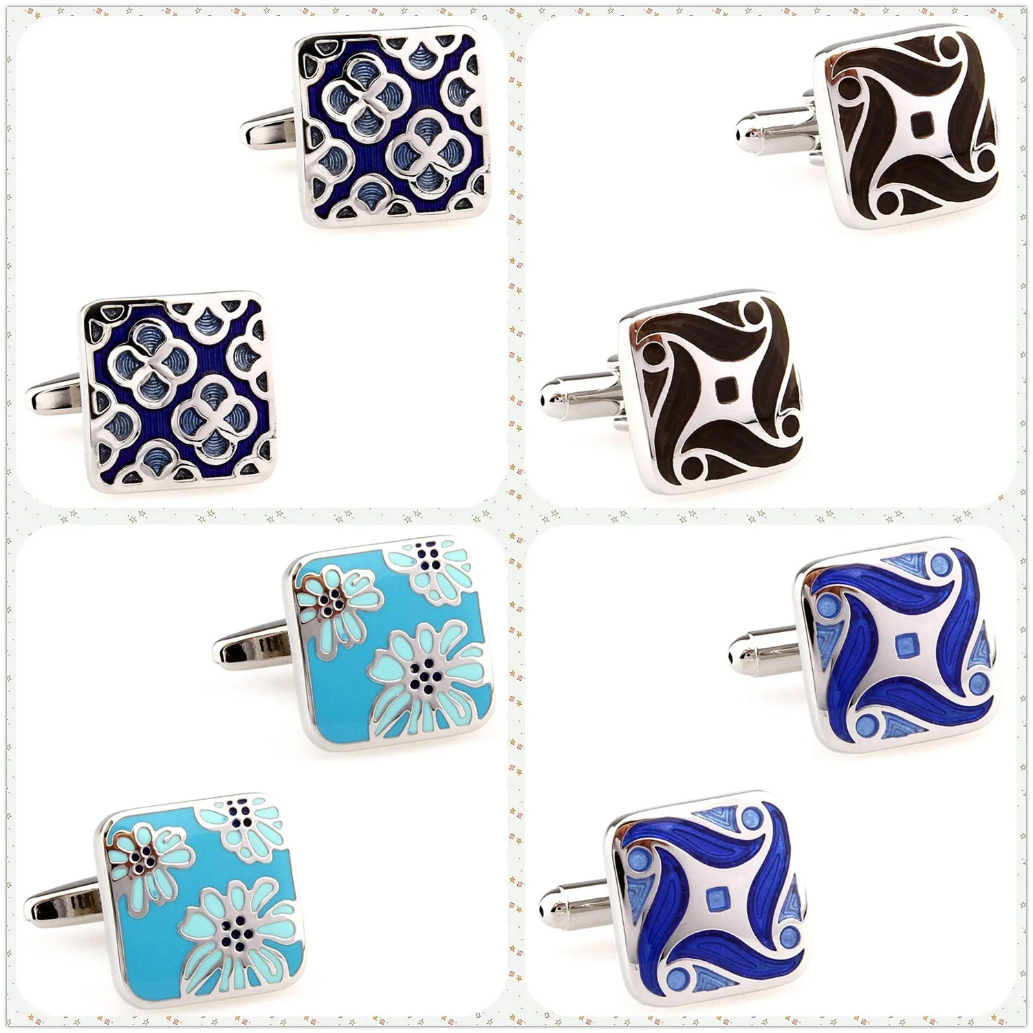 4 Styles TZG Designer Cufflinks Men Cuff Links Knot 1 Pair Accessories