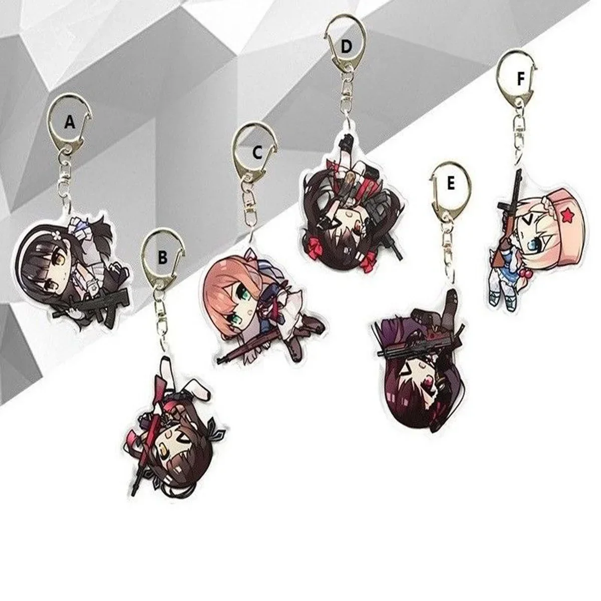 Girls' Frontline Keychain Keyring Strap Figure Acrylic Springfield WA2000 M14 Hanging Accessories 6cm