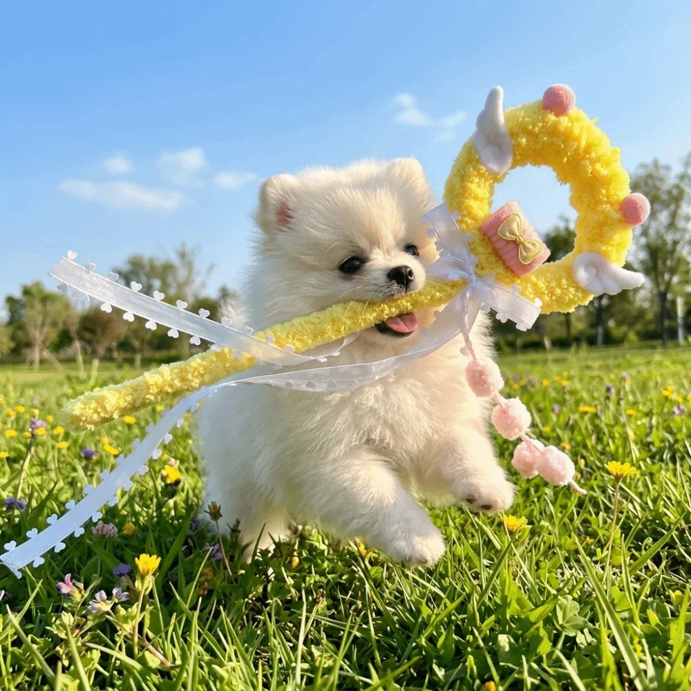 Cartoon Design Tassel Ball Cat Bow Handheld Interactive Cat Sweet Cat Teaser Indoor Play