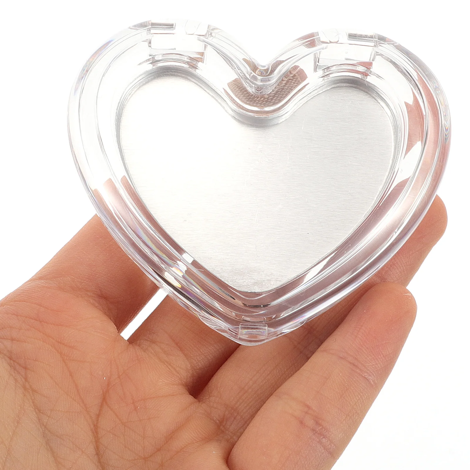 

Heart Shaped Transparent Empty Packaging Box Clear Container For Loose Powder Mini Lipstick Diy Makeup Palette Flip Top