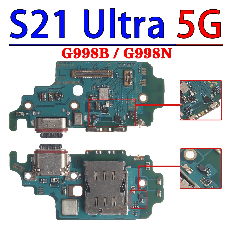 Puerto de carga Usb para Samsung Galaxy G991 G996 G998 G990 S901 S906 S908 B U N S21 S22 Fe Plus, módulo de placa de carga Ultra