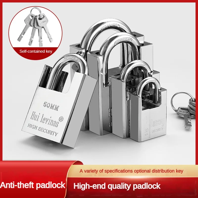 Stainless Steel Household Padlock Anti-theft and Anti Prying Dormitory Cabinet Gym Padlock Waterproof and Anti Rust Door locks