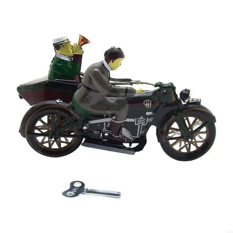 Blaszana męska trójkołowa zabawka Unikalna nakręcana konstrukcja dla dorosłych i dzieci Vintage mechaniczna zabawka 15UB