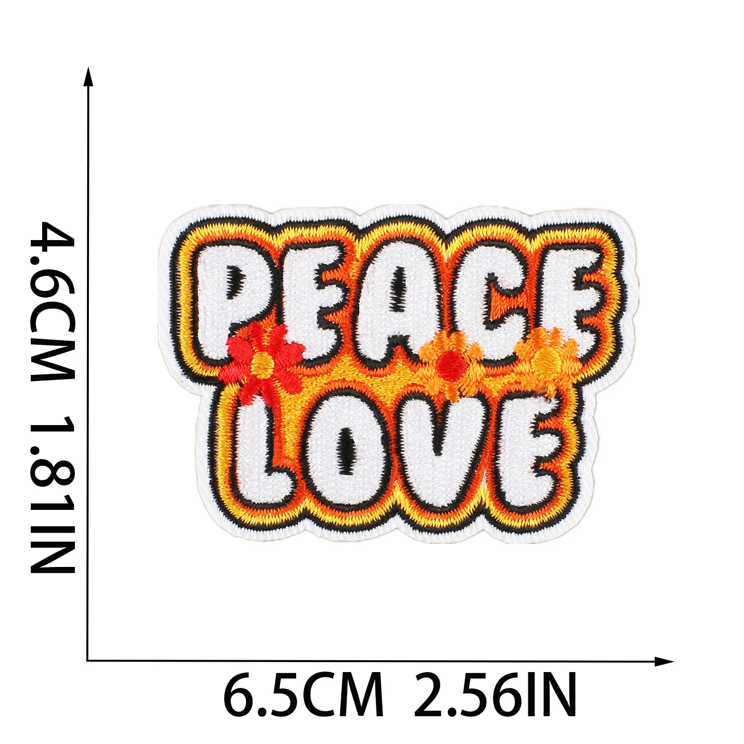 1 pc Iron On Peace Love Sunflower Butterfly Groovy Hand Heart Rainbow Stickers DIY Clothing Patches Sewing Jeans Jackets Badge