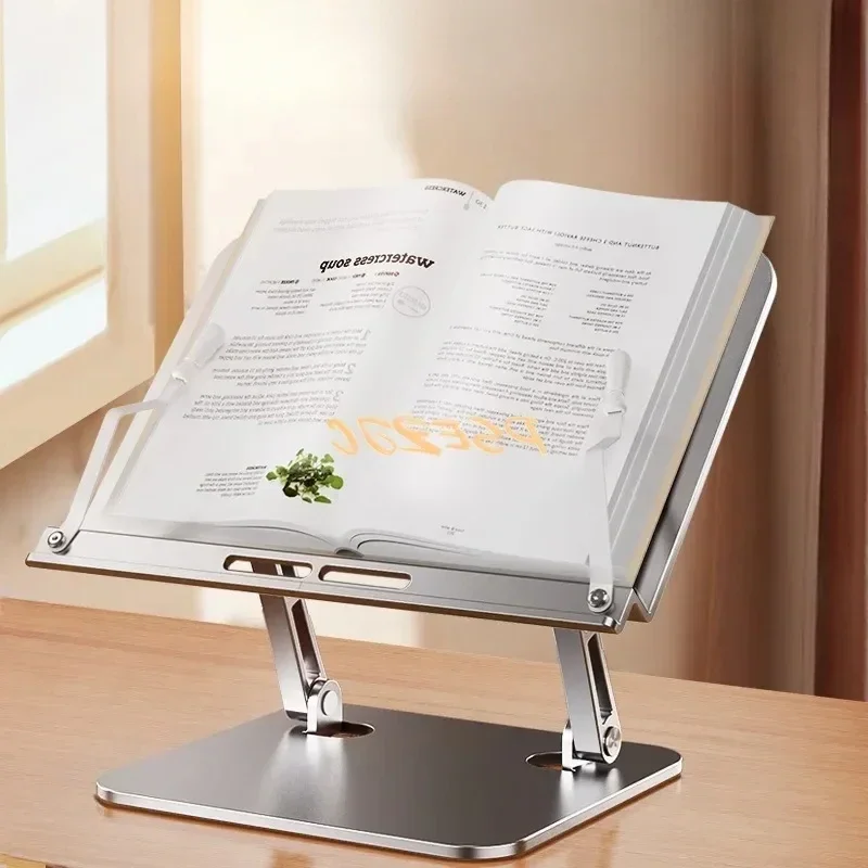 B-M Aluminum Alloy Adjustable Lifting Reading Stand Multifunctional Portable Reading Stand Desk Storage Book Accessories