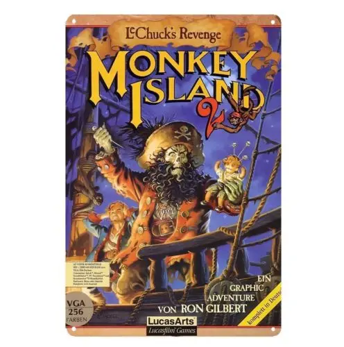 Y1,Monkey Island 2 Commodore Amiga Retro Video Game Metal Poster Tin Sign 20*30cm