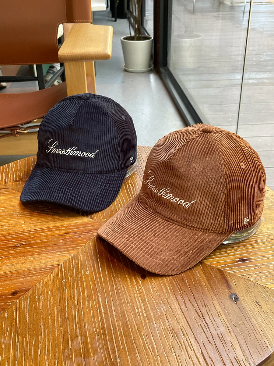 

Autumn Winter Corduroy Baseball Cap Soft Top Hat Couple Autumn Outing Windproof Big Head Deep Hat Bucket Cap Men's Trendy