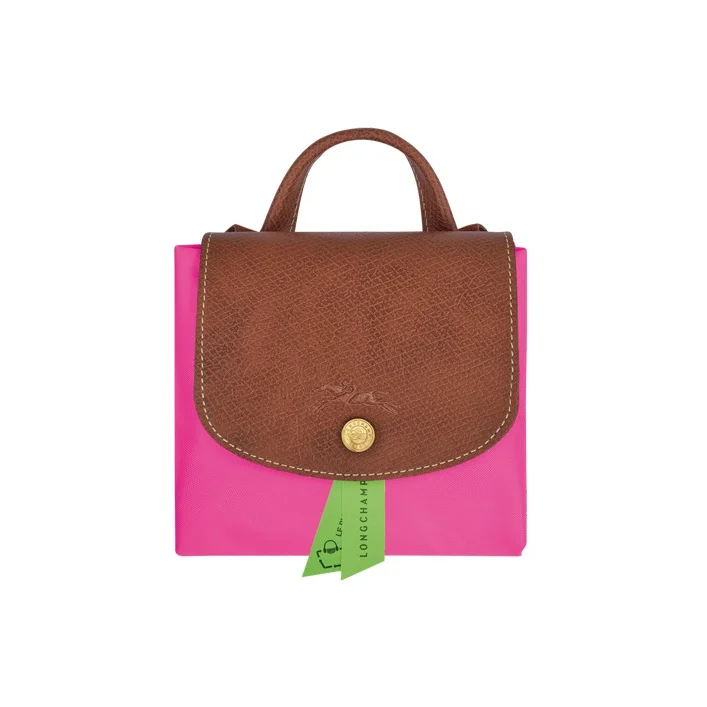 LONGCHAMP Le Pliage Cow Leather Canvas Backpack Mini Women's Pink 1699089P73 view 4