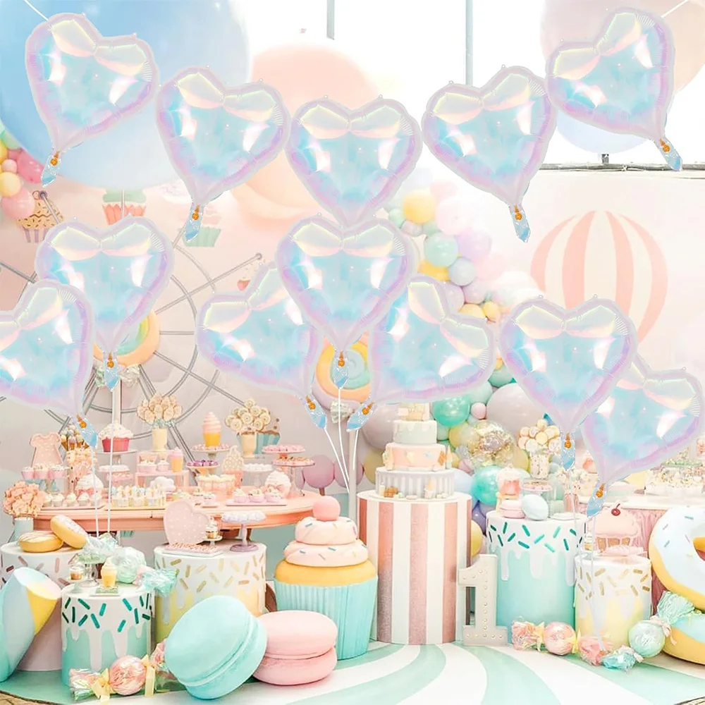 6 عبوات من بالونات قلب ملونة مقاس 24 بوصة، مجموعة بالونات من رقائق معدنية على شكل قلب، مناسبة لتزيين حفلات التخييم، والتخرج، وزينة خلفية دش الزفاف، وحفلات الزفاف، ومستلزمات تزيين حفلات أعياد الميلاد والذكرى السنوية #6