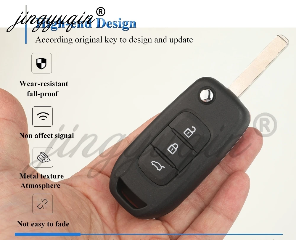 Modifizierte Klapp-Autoschlüsselhülle für Renault Megane Clio Duster Kangoo Modus Twingo Dacia Sandero Logan Nissan Kubistar VIVARO – Detail 4