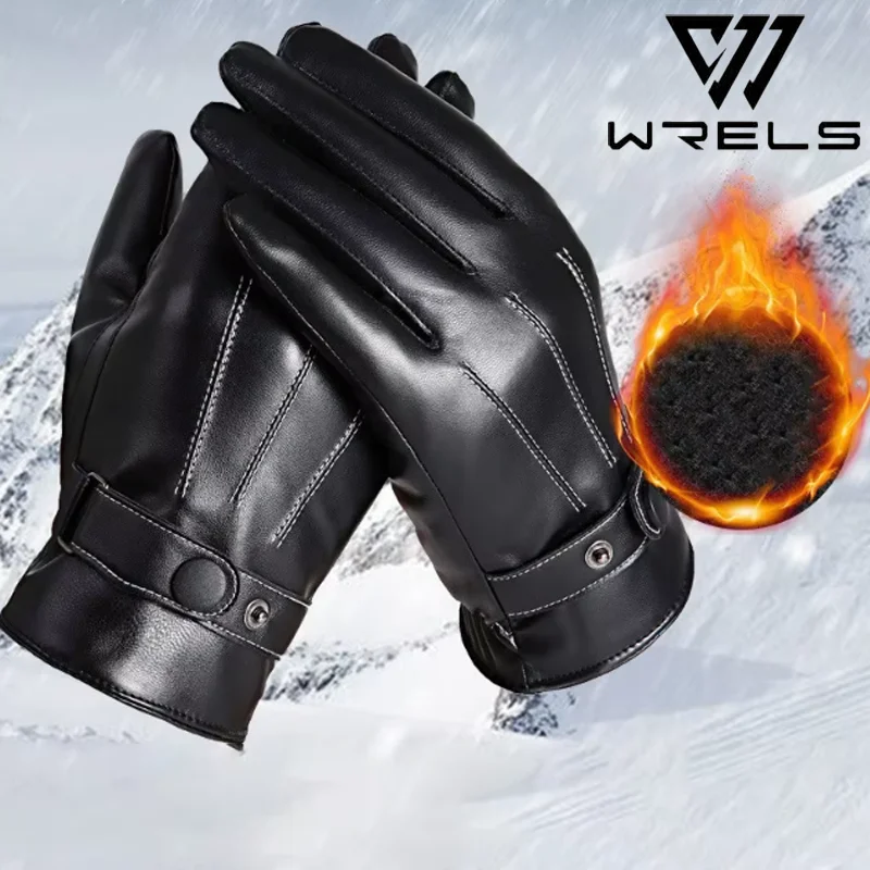 Leather Driving Glove - 1/2/3Pairs Thicken Leather Gloves Winter Fashion