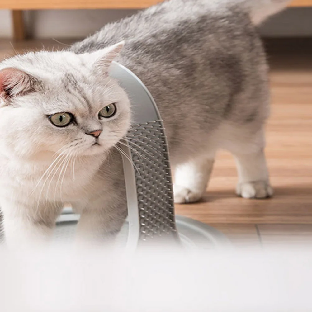 

Arch Shaped Cat Grooming Massager Gray Self Massager Scratch Board Durable Resting Place Massage Board for Cats