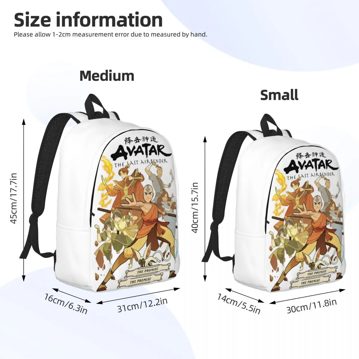 Legendary Avatar Backpack for Men Women High School Work Daypack Anime Avatar The Last Airbender Laptop Canvas Bags Durable