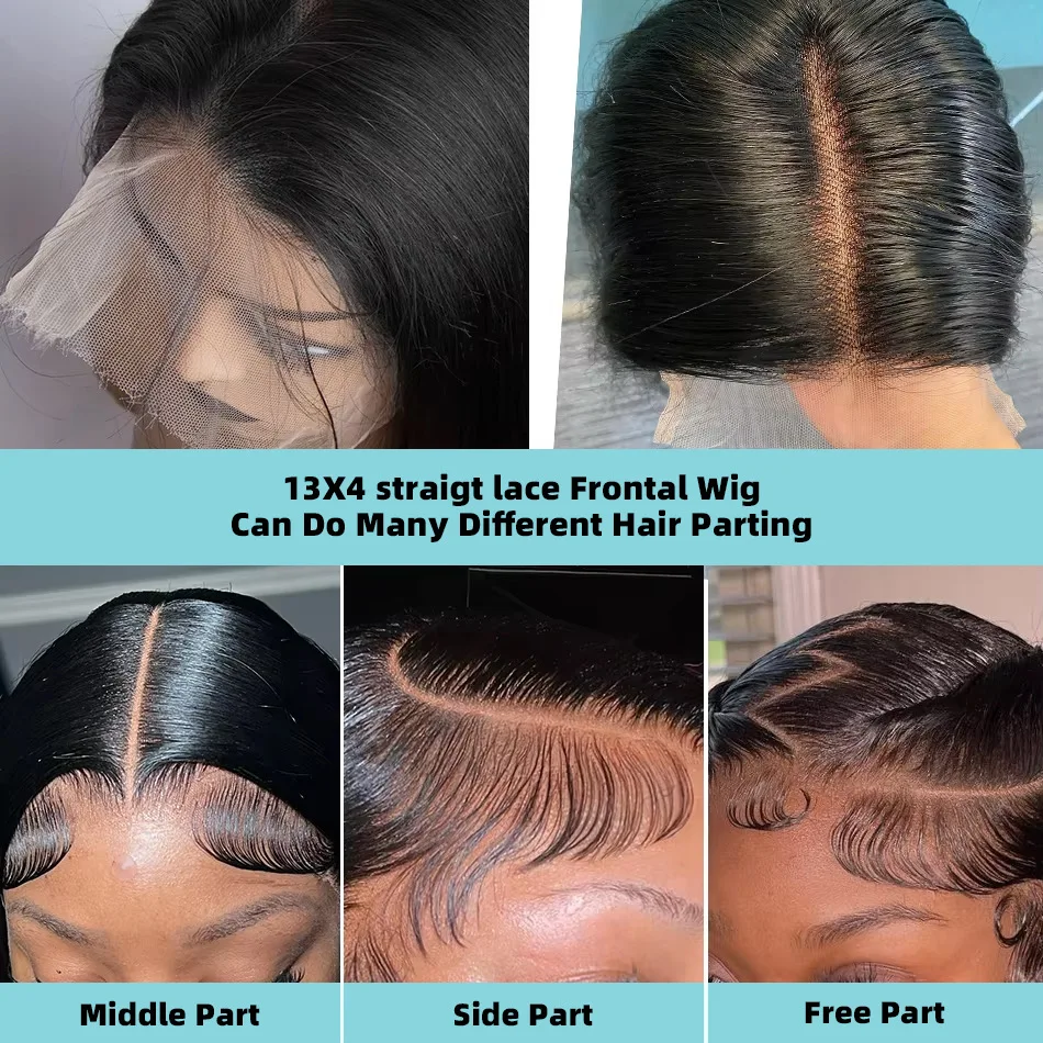 30 40 Inch 200 Density Bone Straight 13x4 HD Lace Front Wigs Human Hair 13x6 Lace Frontal Wig Brazilian Pre Plucked For Women image 4