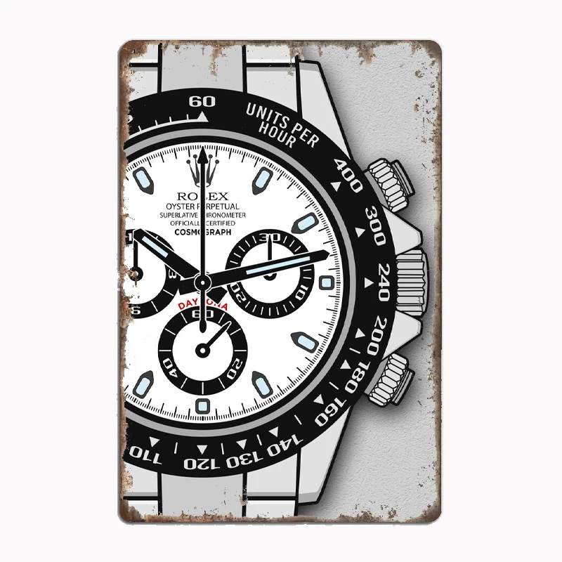 Daytona Panda Chronograph Watch Precision Watches Style Metal Poster Custom Tin Sign Indoor Home Wall Decor Room Decor