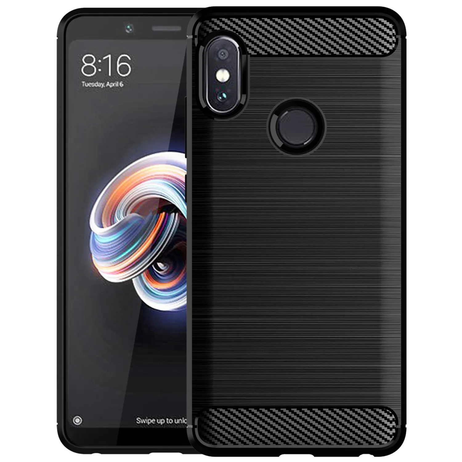 Fashion Silicone Cases For Redmi Note 5 Pro Shockproof Cabon Fiber Cover for xiomi redmi note5 5pro Frosted Matte Case