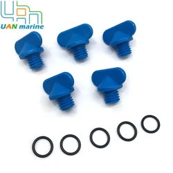 5 Pcs 22-806608A02 Exhaust Manifold Water Drain Blue Plug For MerCruiser 22-806608A1 22-806608A02 8M2000874