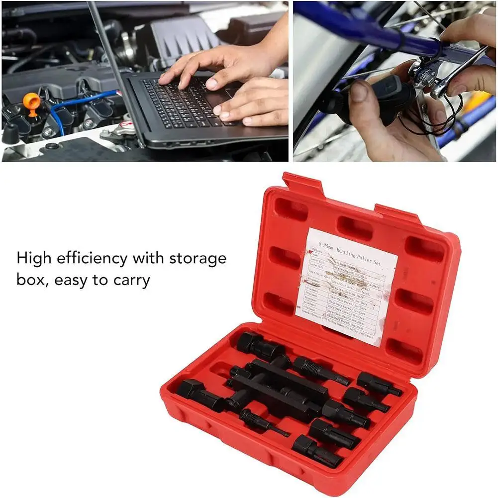 NEW High Quality 10PCS Practical Bearing Puller Motorcycle Box Motorcycle Bearing Removal Puller Tool Accessories Internal V5L0