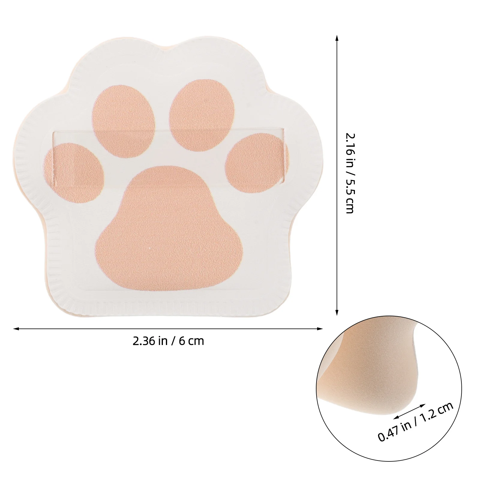 2 pezzi mini soffio di polvere per zampa di gatto spugna per trucco ad alta densità per miscela senza soluzione di continuità uso bagnato o asciutto ideale per cipria sciolta per il viso e il corpo