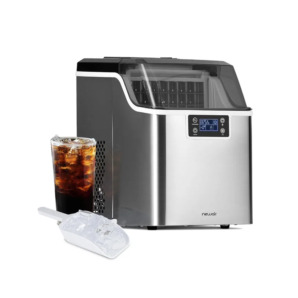 Countertop Clear Ice Maker, 45lbs/day Ice Cube Machine, Self-Cleaning Function and Custom Ice Thickness,