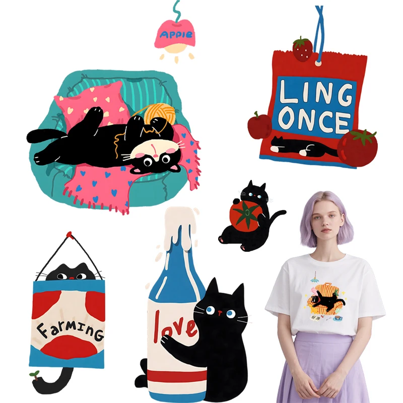 23CM Tomato Cat DTF clothing decal sofa and cat clothing hot stamping patch can be washed with water