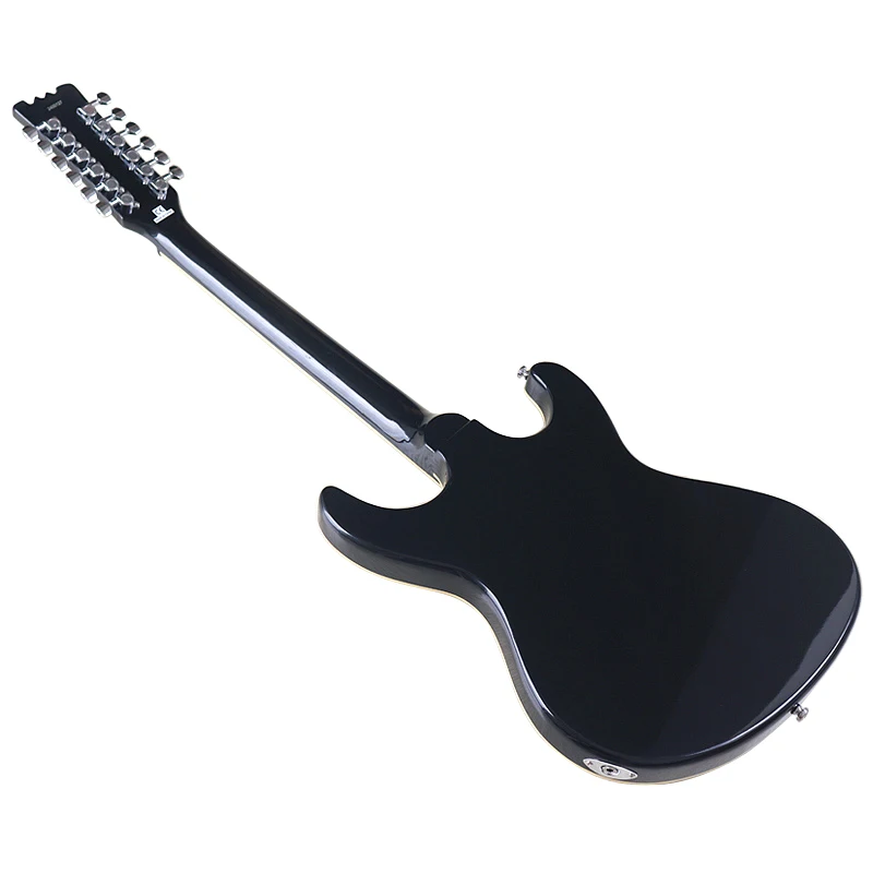 New!! Black 12 String Electric Guitar Travel Guitar 39 Inch Solid Basswood Body High Quality Maple Neck Musical Instrument