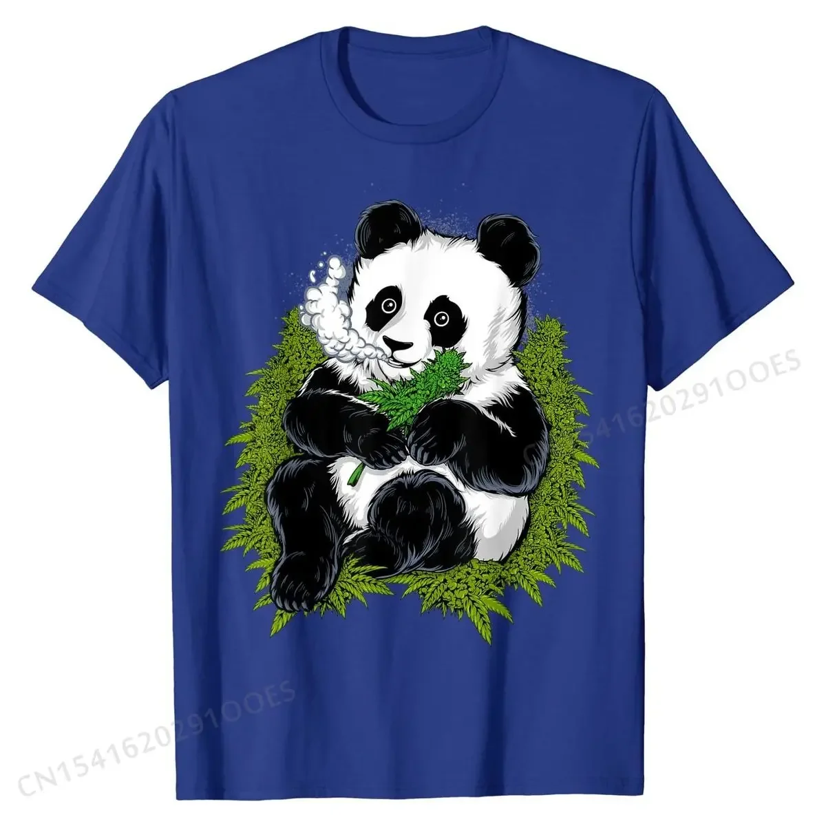 Panda Eating  Cannabis Panda Funny Weed Panda T-Shirt Fashionable Men's T Shirt Printing Tops Shirts Cotton Normal