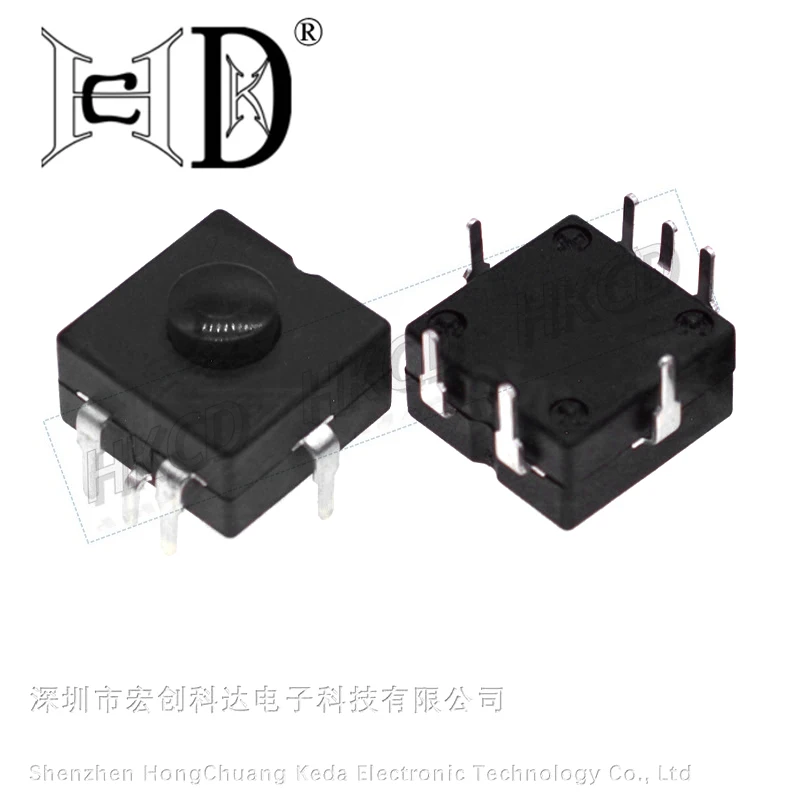 5pcs 1212-317 7Pin Square Vertical DIP Self-Locking Push Button On Off Power Switch for Flashlight Small Electronics