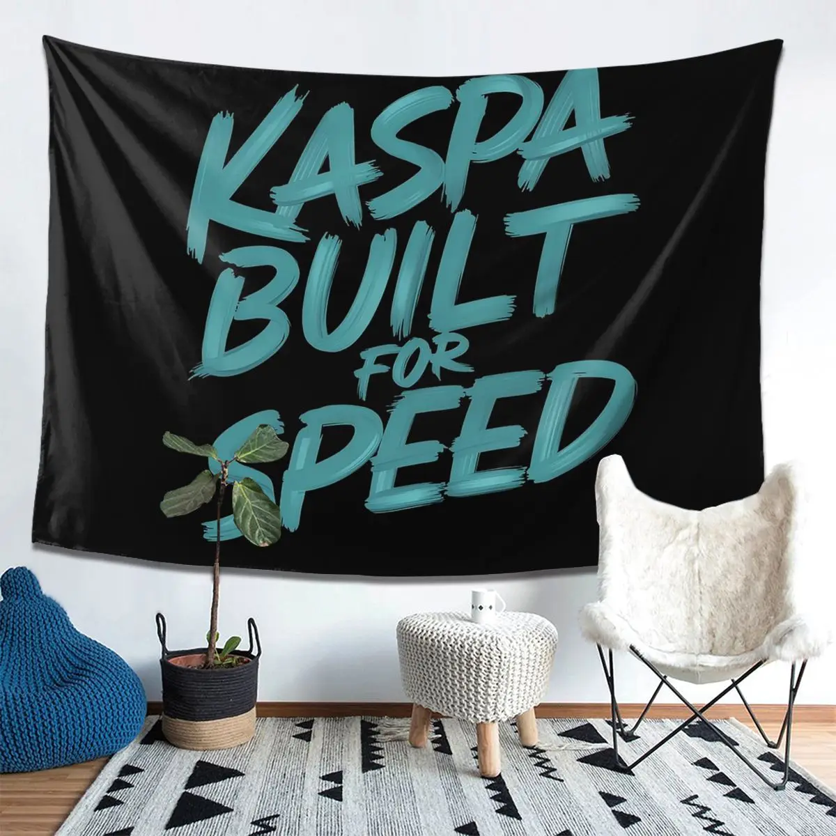 

Kaspa Blockchain Innovative And Secure Tapestry Decor Art Aesthetic Tapestries Living Room Bedroom Home Wall Cloth Wall Hanging