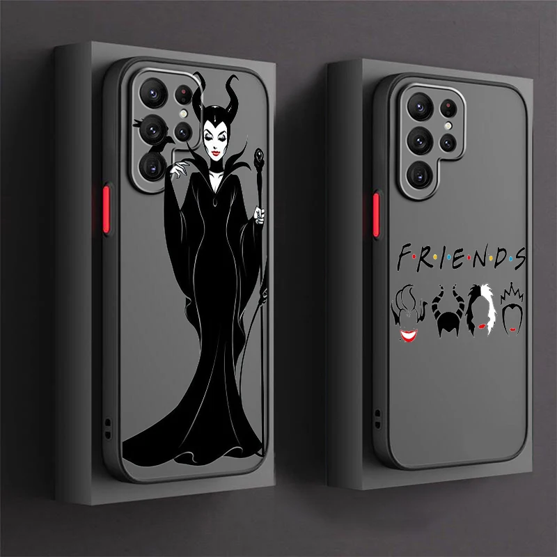 Disney Villain Queen Dark For Samsung S24 S23 S22 S21 Ultra S20 FE S10 Plus Lite 4G 5G Frosted Translucent Cover Capa Fundas