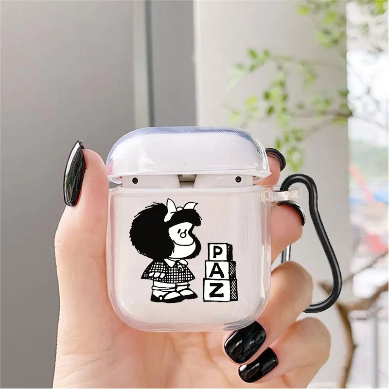 Cute Cartoon Mafalda Soft silicone TPU Case For AirPods Pro 1 2 3 NEW Pro2 Clear Wireless Bluetooth Earphone Box Cover