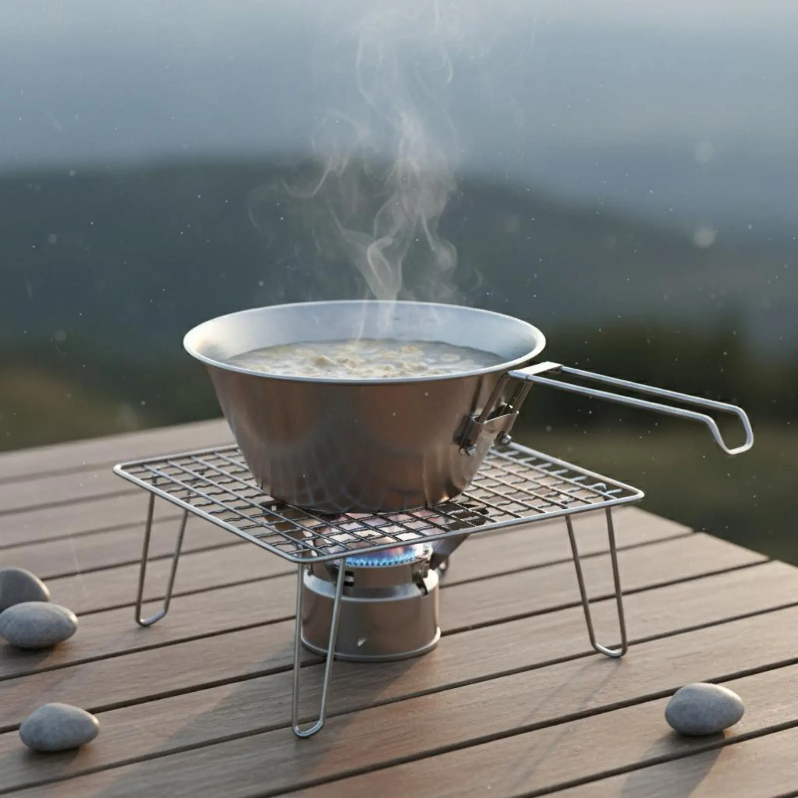 Folding Bowl Ultra Light Stainless Steel Camp Bowl Stainless Steel Camp Cup Foldable Portable Picnic Cup Compact for Backpacking