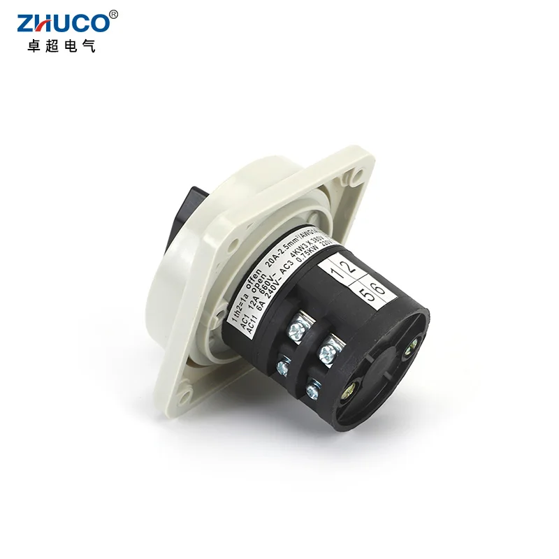 ZHUCO C180-2GS 500 فولت 25A ON-OFF 2 موضع 8 لوحة المسمار شنت كهربائي باستخدام مفتاح التحكم في التحكم في الكاميرا الدوارة